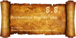 Borkovits Boglárka névjegykártya