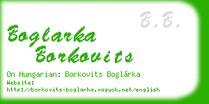 boglarka borkovits business card